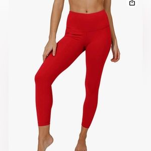 Red high waist leggings